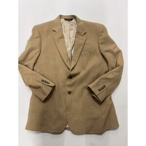 Jos A Bank 100% Cashmere Sport Coat Men 43R Blazer 2 Button Single Vent Camel